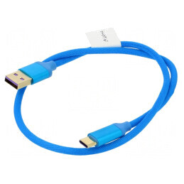 Cablu USB 2.0 A la C aurit 0,5m albastru | Electronic-mag.ro | Componente Electronice