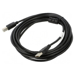 Cablu USB 2.0 A la B, 5m, negru, aurit | Electronic-mag.ro | Componente Electronice