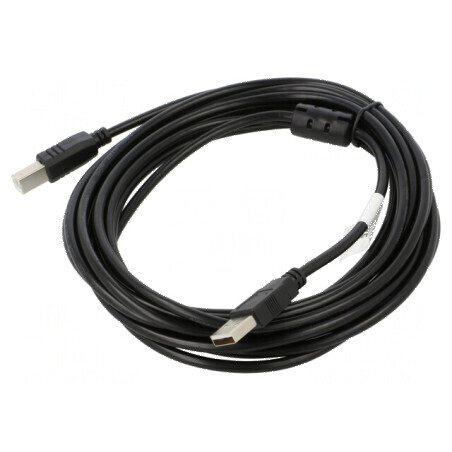 Cablu USB 2.0 A la B, 5m, negru, aurit | Electronic-mag.ro | Componente Electronice