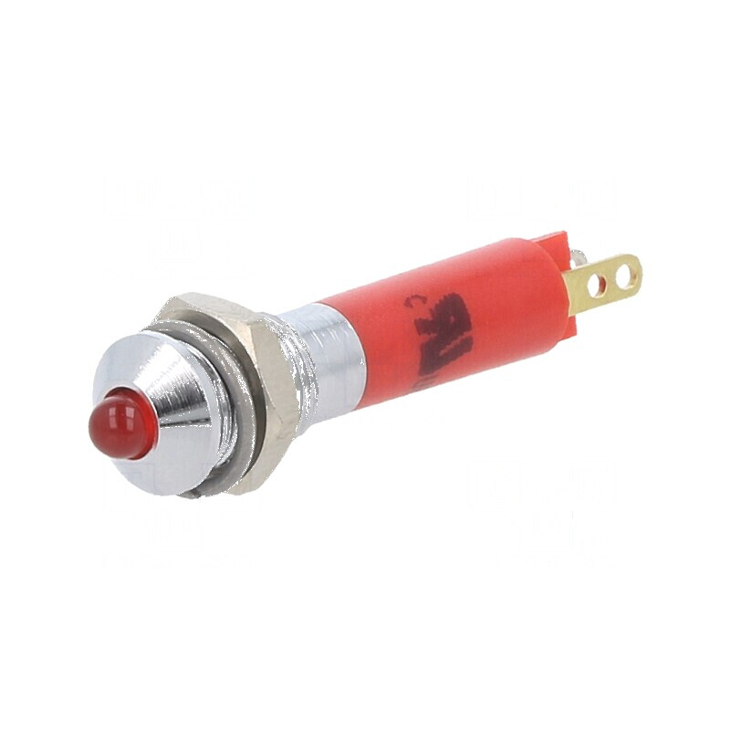 Lampă LED convexă roșie 24VDC Ø6mm IP40 ØLED 3mm | Electronic-mag.ro | Componente Electronice Lampă LED convexă roșie 24VDC Ø6mm IP40 ØLED 3mm | Electronic-mag.ro | Componente Electronice
