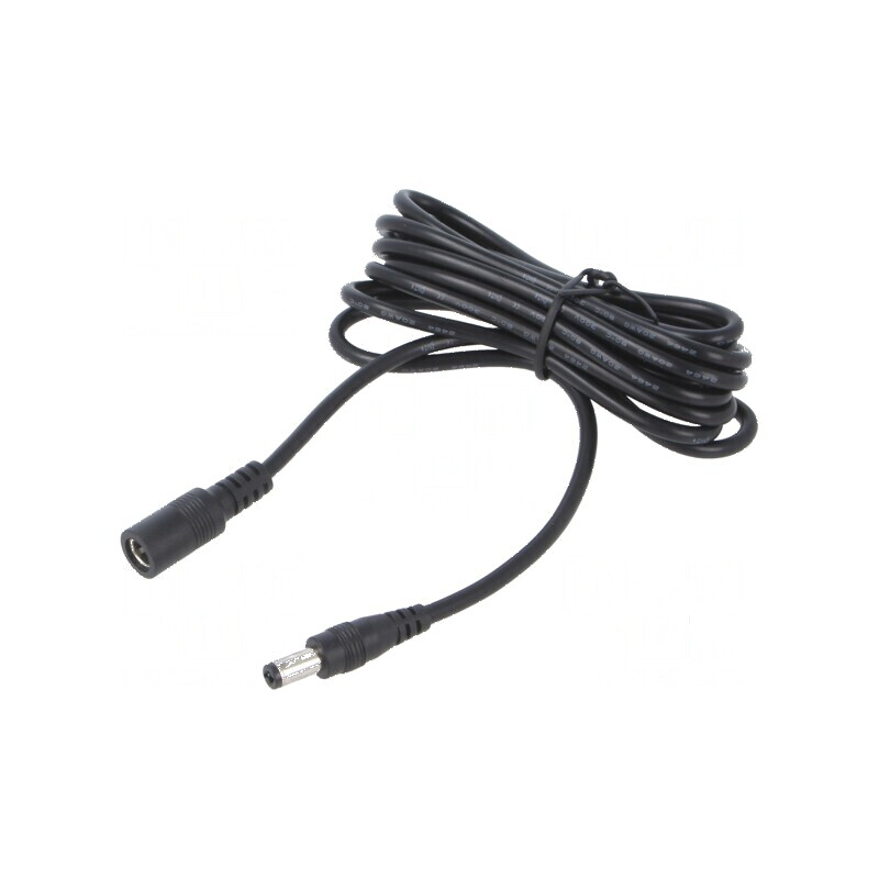 Cablu DC 5,5/2,1 cu mufă și soclu drept 2x0,5mm2 negru | Electronic-mag.ro | Componente Electronice Cablu DC 5,5/2,1 cu mufă și soclu drept 2x0,5mm2 negru | Electronic-mag.ro | Componente Electronice