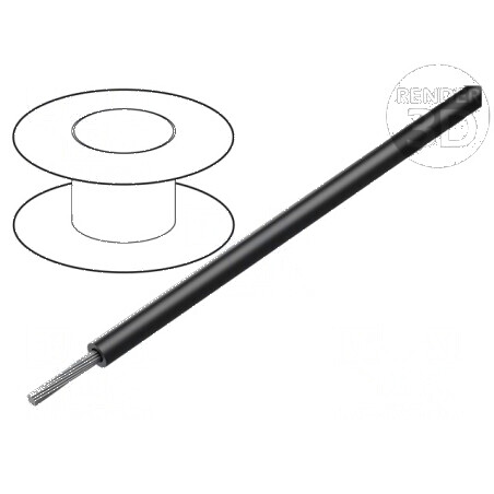 Cablu litat 22AWG TFE negru 600V 305m 1x22AWG | Electronic-mag.ro | Componente Electronice