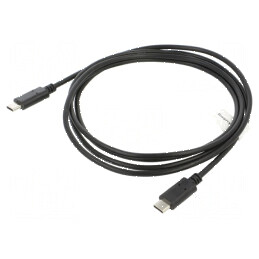 Cablu USB 2.0 USB-C 1.8m negru, mufă aurită | Electronic-mag.ro | Componente Electronice