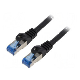Patch cord S/FTP 6a 3m CCA LSZH negru 26AWG | Electronic-mag.ro | Componente Electronice