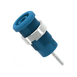 Conector banană 4mm soclu 36A 1kV albastru nichelat | Electronic-mag.ro | Componente Electronice