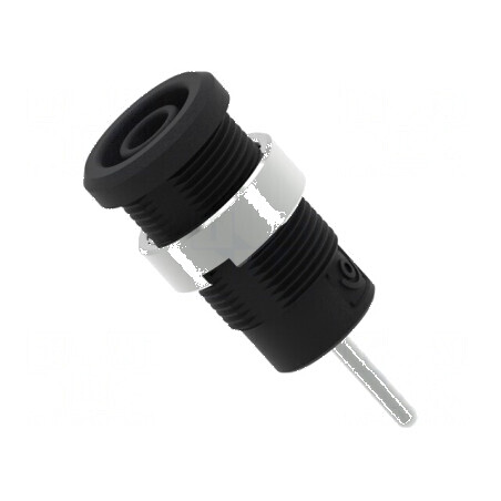 Conector banană 4mm soclu 36A 1kV negru nichelat | Electronic-mag.ro | Componente Electronice