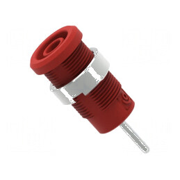 Conector banană 4mm soclu 36A 1kV roşu nichelat cu izolaţie | Electronic-mag.ro | Componente Electronice