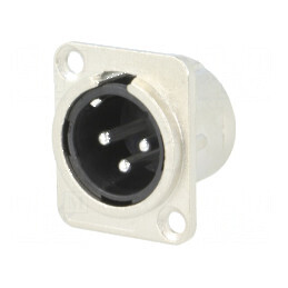 Conector XLR soclu tată PIN 3 lipire aurit din argint metal | Electronic-mag.ro | Componente Electronice