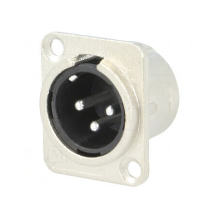 Conector XLR soclu tată PIN 3 lipire aurit din argint metal | Electronic-mag.ro | Componente Electronice