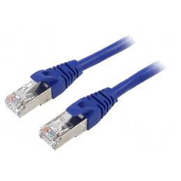 Cablul Patch F/UTP 6 litat Cu PVC albastru 1m 26AWG | Electronic-mag.ro | Componente Electronice