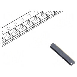 Conector FFC/FPC orizontal 68 pini ZIF contacte inferioare | Electronic-mag.ro | Componente Electronice