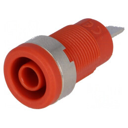 Conector banană 4mm soclu 36A 1kV roşie nichelat izolaţie | Electronic-mag.ro | Componente Electronice