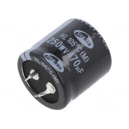 Condensator electrolitic SNAP-IN 470uF 250VDC Ø30x30mm ±20% | Electronic-mag.ro | Componente Electronice