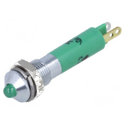 Lampă LED convexă verde 12VDC Ø6mm IP40 ØLED 3mm | Electronic-mag.ro | Componente Electronice