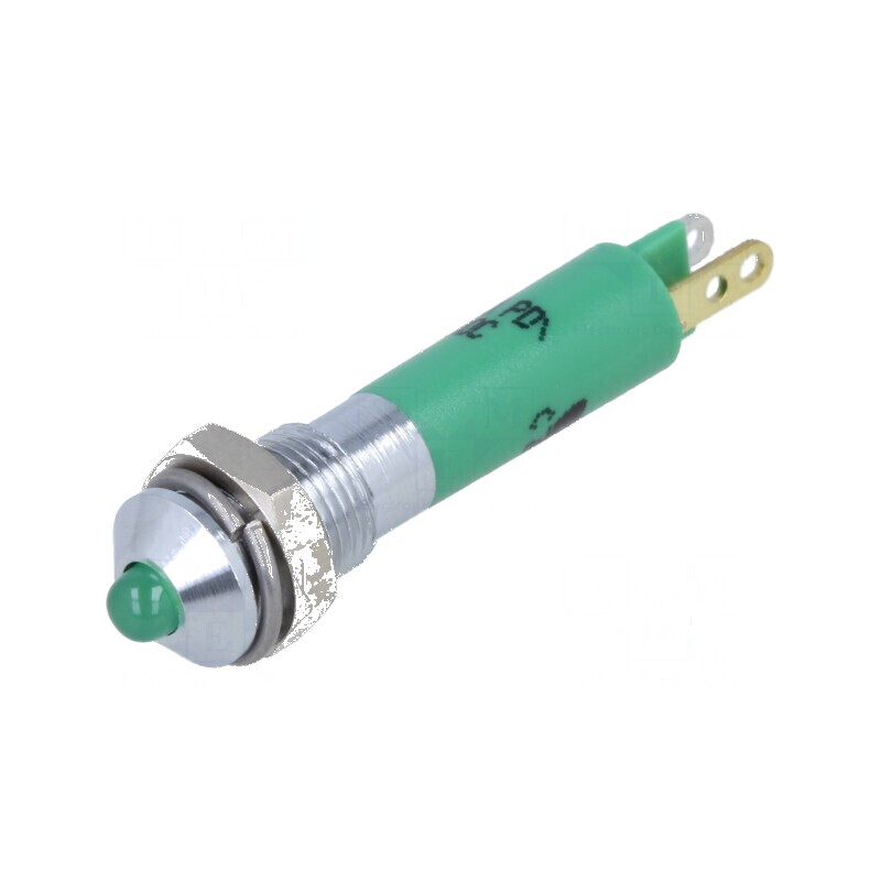 Lampă LED convexă verde 12VDC Ø6mm IP40 ØLED 3mm | Electronic-mag.ro | Componente Electronice