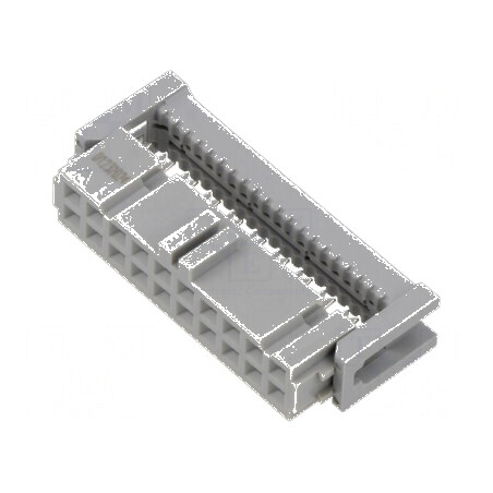 Conector IDC mufă mamă 20 PIN 1,27mm 2,5A pentru cablu-bandă | Electronic-mag.ro | Componente Electronice