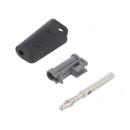 Conector banană 4mm negru nichelat 19A pe cablu | Electronic-mag.ro | Componente Electronice