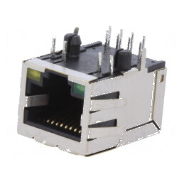Conector RJ45 ecranat Cat 5e 8p8c THT | Electronic-mag.ro | Componente Electronice