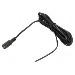 Cablu DC 5,5/2,1 2x0,5mm2 3m soclu drept negru și gri | Electronic-mag.ro | Componente Electronice