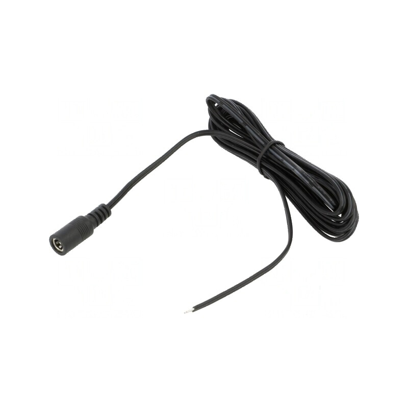 Cablu DC 5,5/2,1 2x0,5mm2 3m soclu drept negru și gri | Electronic-mag.ro | Componente Electronice