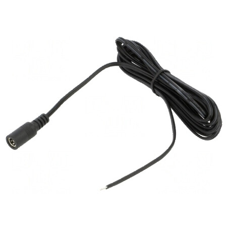 Cablu DC 5,5/2,1 2x0,5mm2 3m soclu drept negru și gri | Electronic-mag.ro | Componente Electronice