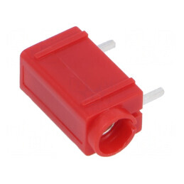 Conector banană 4mm soclu 24A roşu argintat PCB | Electronic-mag.ro | Componente Electronice