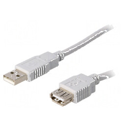 Cablu USB 2.0 A-A 1,8m gri Fire: Cu | Electronic-mag.ro | Componente Electronice
