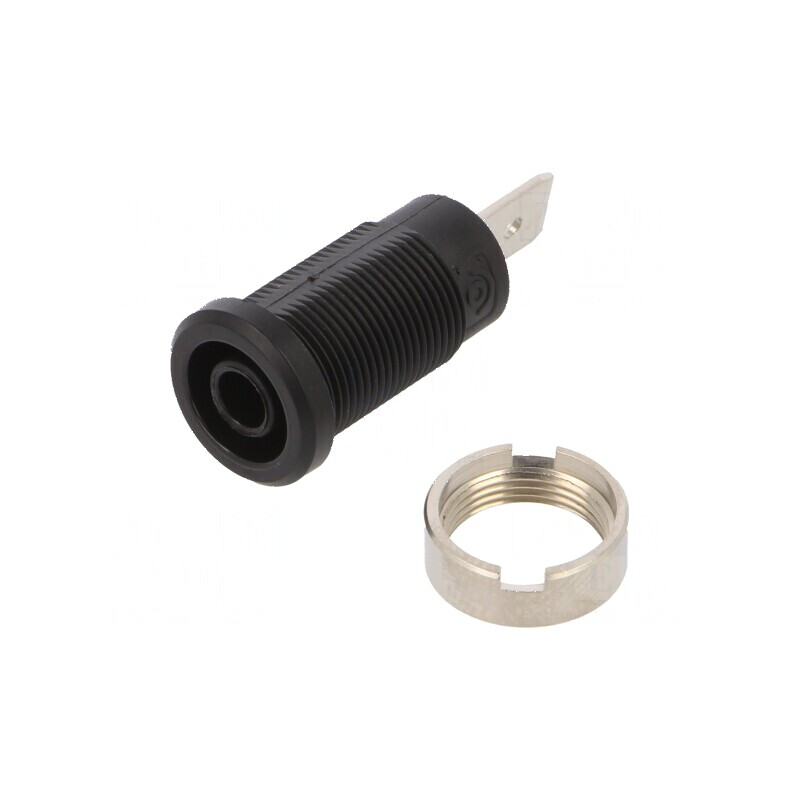 Conector banană 4mm soclu 36A 1kV negru nichelat | Electronic-mag.ro | Componente Electronice Conector banană 4mm soclu 36A 1kV negru nichelat | Electronic-mag.ro | Componente Electronice