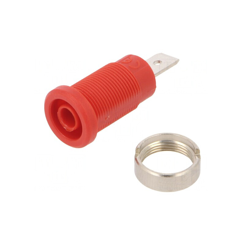 Conector banană 4mm soclu 36A 1kV roşu nichelat cu izolaţie | Electronic-mag.ro | Componente Electronice Conector banană 4mm soclu 36A 1kV roşu nichelat cu izolaţie | Electronic-mag.ro | Componente Electronice