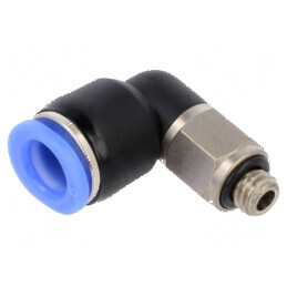 Racord push-in unghi 0,95-10bar alamă nichelată și plastic | Electronic-mag.ro | Componente Electronice