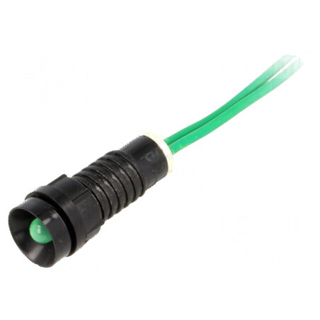 Lampă de control LED verde Ø11mm 230VAC IP40 plastic | Electronic-mag.ro | Componente Electronice