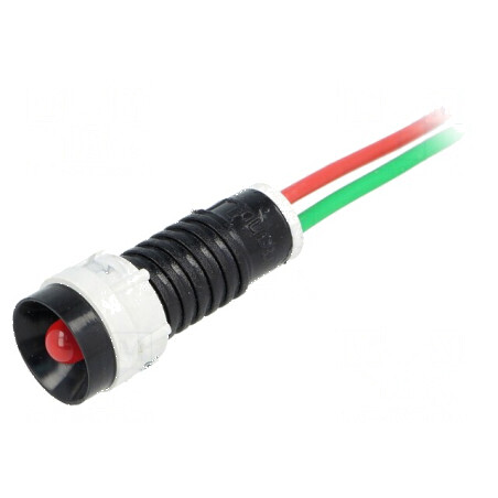 Lampă LED concav roşie 24VDC 24VAC Ø11mm IP40 | Electronic-mag.ro | Componente Electronice