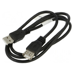 Cablu USB 2.0 A-A 1m negru cu mufă aurită | Electronic-mag.ro | Componente Electronice