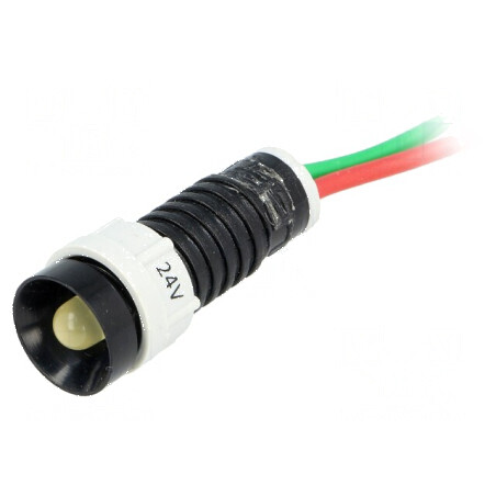 Lampă LED concav galbenă 24VDC 24VAC Ø11mm IP40 | Electronic-mag.ro | Componente Electronice