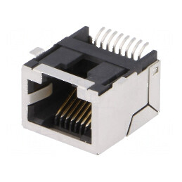 Conector RJ45 ecranat aurit 8p8c SMT | Electronic-mag.ro | Componente Electronice