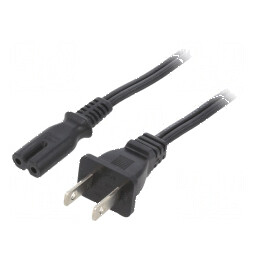Cablu IEC C7 mamă 1m 2x18AWG NEMA 1-15 negru 7A | Electronic-mag.ro | Componente Electronice