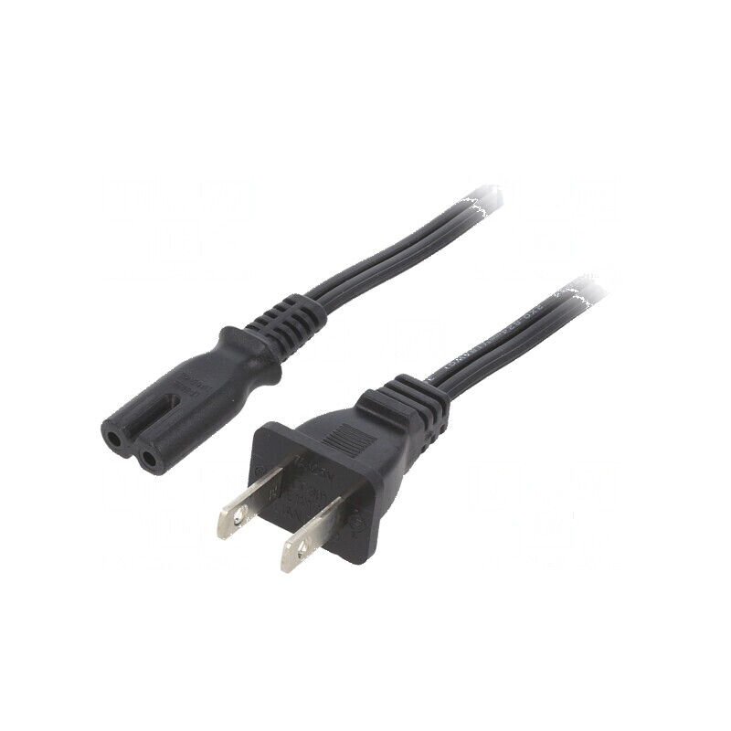 Cablu IEC C7 mamă 1m 2x18AWG NEMA 1-15 negru 7A | Electronic-mag.ro | Componente Electronice Cablu IEC C7 mamă 1m 2x18AWG NEMA 1-15 negru 7A | Electronic-mag.ro | Componente Electronice