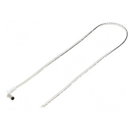 Cablu DC 5,5/2,5mm, 2x0,5mm², mufă unghi alb, 0,5m | Electronic-mag.ro | Componente Electronice