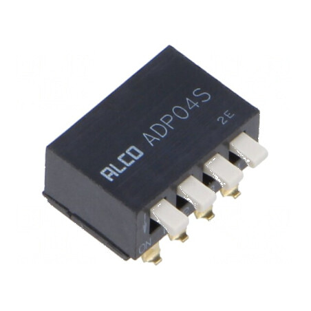 Comutator DIP-SWITCH 4 Secțiuni OFF-ON 0,025A/24VDC | Electronic-mag.ro | Componente Electronice