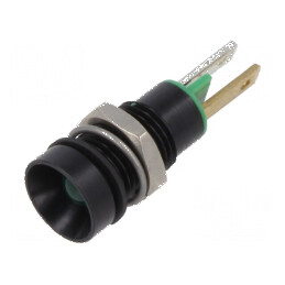 Lampă LED concav verde 2,2VDC Ø8mm plastic | Electronic-mag.ro | Componente Electronice