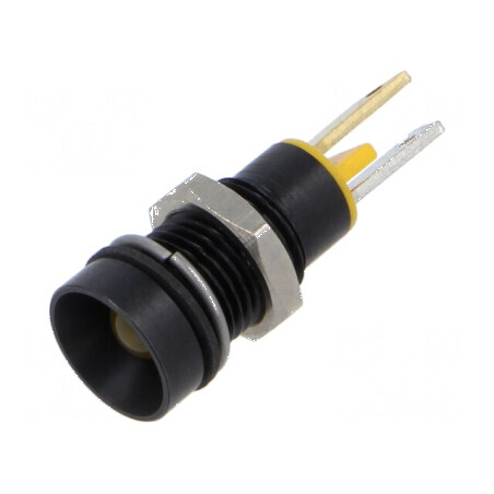 Lampă LED concav galbenă 2,1VDC Ø8mm din plastic | Electronic-mag.ro | Componente Electronice