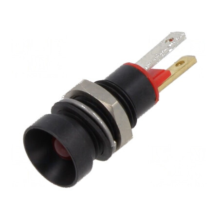 Lampă LED concav roşie 2VDC Ø8mm plastic | Electronic-mag.ro | Componente Electronice