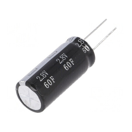 Supercondensator THT 60F 2.8V 15mΩ Ø18x41mm -40÷65°C | Electronic-mag.ro | Componente Electronice