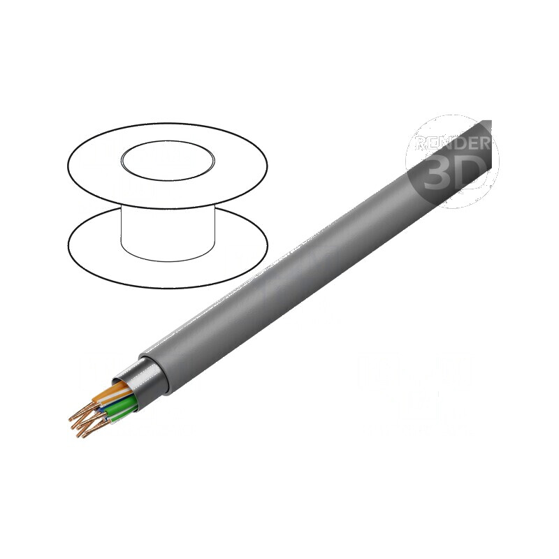 Cablu F/UTP 4x2x24AWG Cat 5e PVC gri 305m Ø6mm | Electronic-mag.ro | Componente Electronice