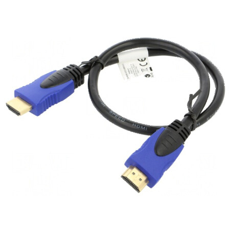 Cablu HDMI 2.0 0,5m negru PVC | Electronic-mag.ro | Componente Electronice