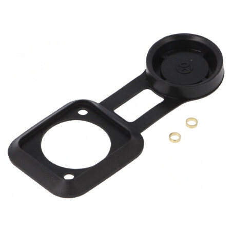 Garnitură soclu XLR standard cu capac negru 19x24mm FT | Electronic-mag.ro | Componente Electronice