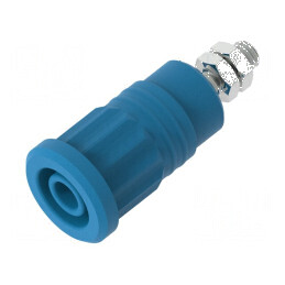 Conector banană 4mm soclu 36A 1kV albastru nichelat | Electronic-mag.ro | Componente Electronice