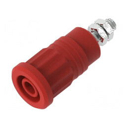 Conector banană 4mm soclu 36A 1kV roşu nichelat cu izolaţie | Electronic-mag.ro | Componente Electronice