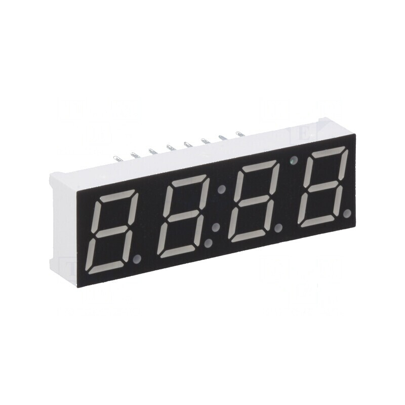 Afișaj LED 7 segmente 10mm 0,39 Nr.car: 4 roșie 4÷6mcd | Electronic-mag.ro | Componente Electronice