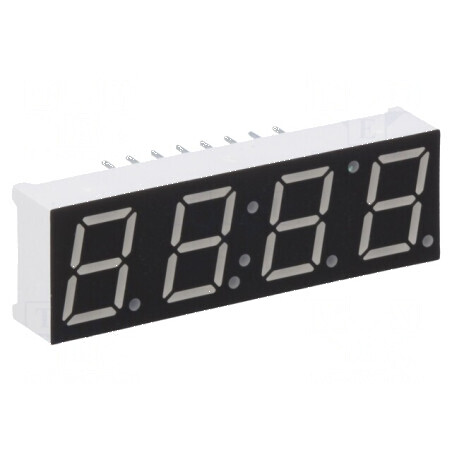 Afișaj LED 7 segmente 10mm 0,39 Nr.car: 4 roșie 4÷6mcd | Electronic-mag.ro | Componente Electronice